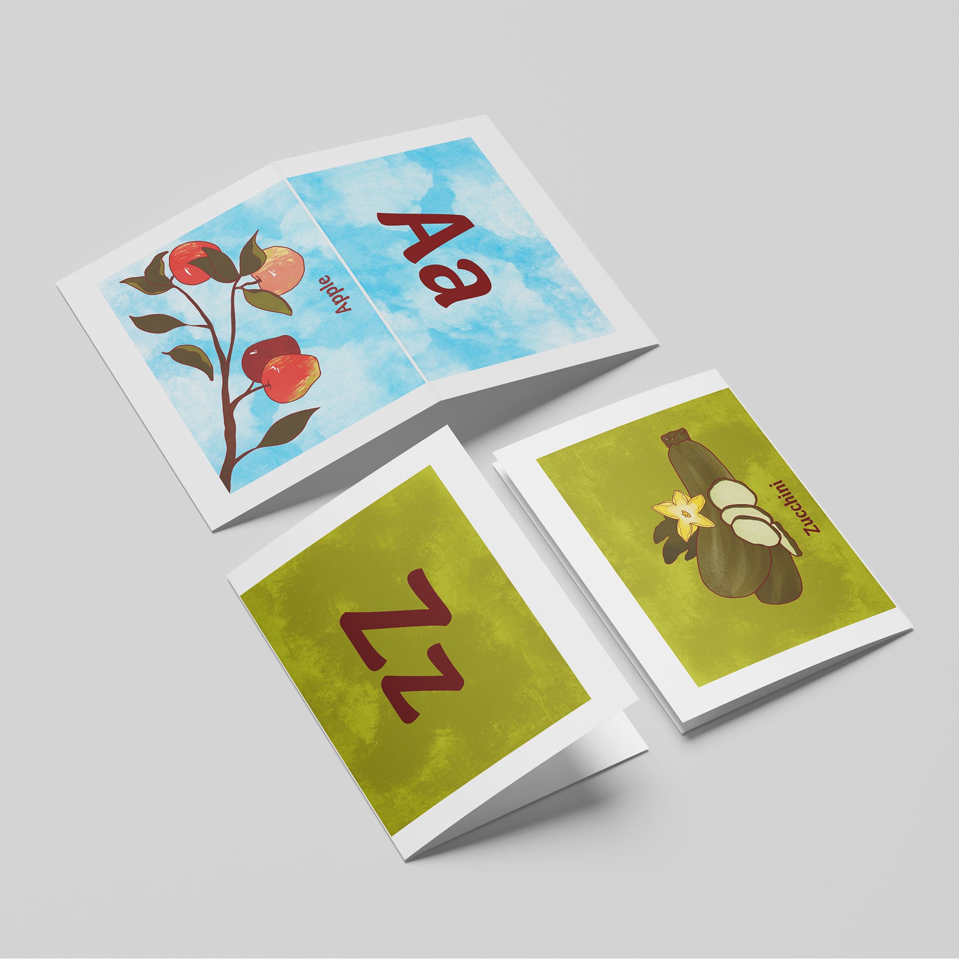 Printable Fruit & Veggie ABC Flashcards
