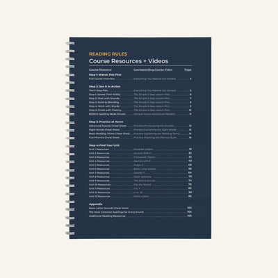 Reading Rules Course Handouts