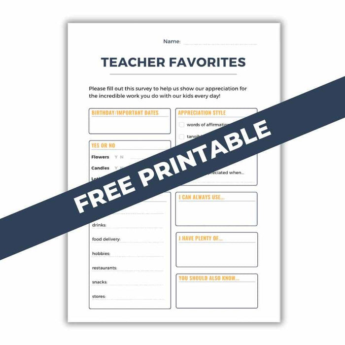 Teacher Appreciation Survey
