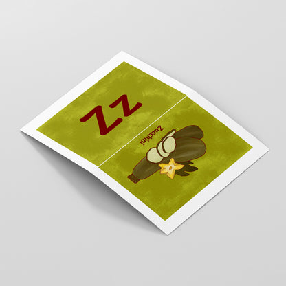 Printable Fruit & Veggie ABC Flashcards